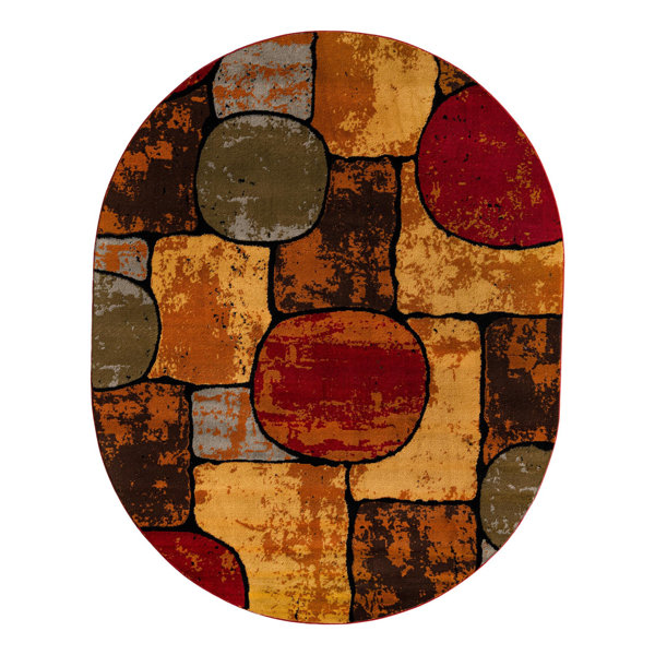 Winston Porter Dashon Performance Red/Yellow/Blue Rug Wayfair